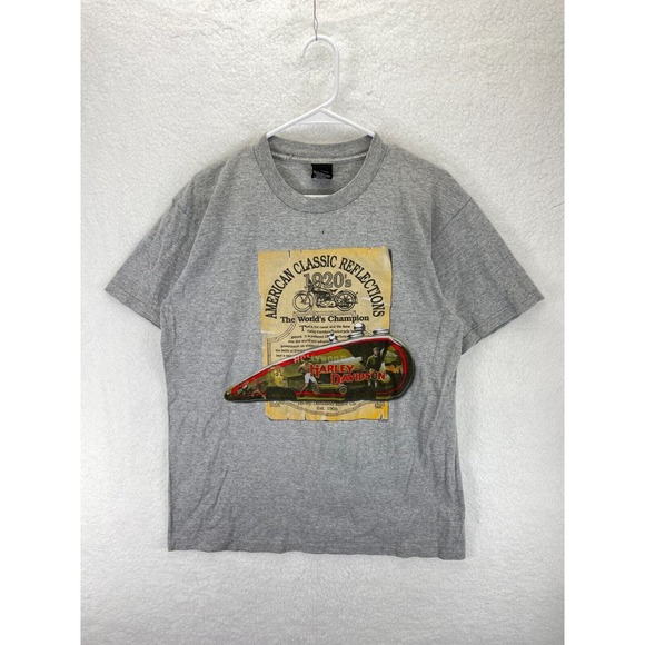Harley Davidson T-Shirt American Reflections‎ Men’s Size L Gray 1998 Long Branch - Picture 1 of 7